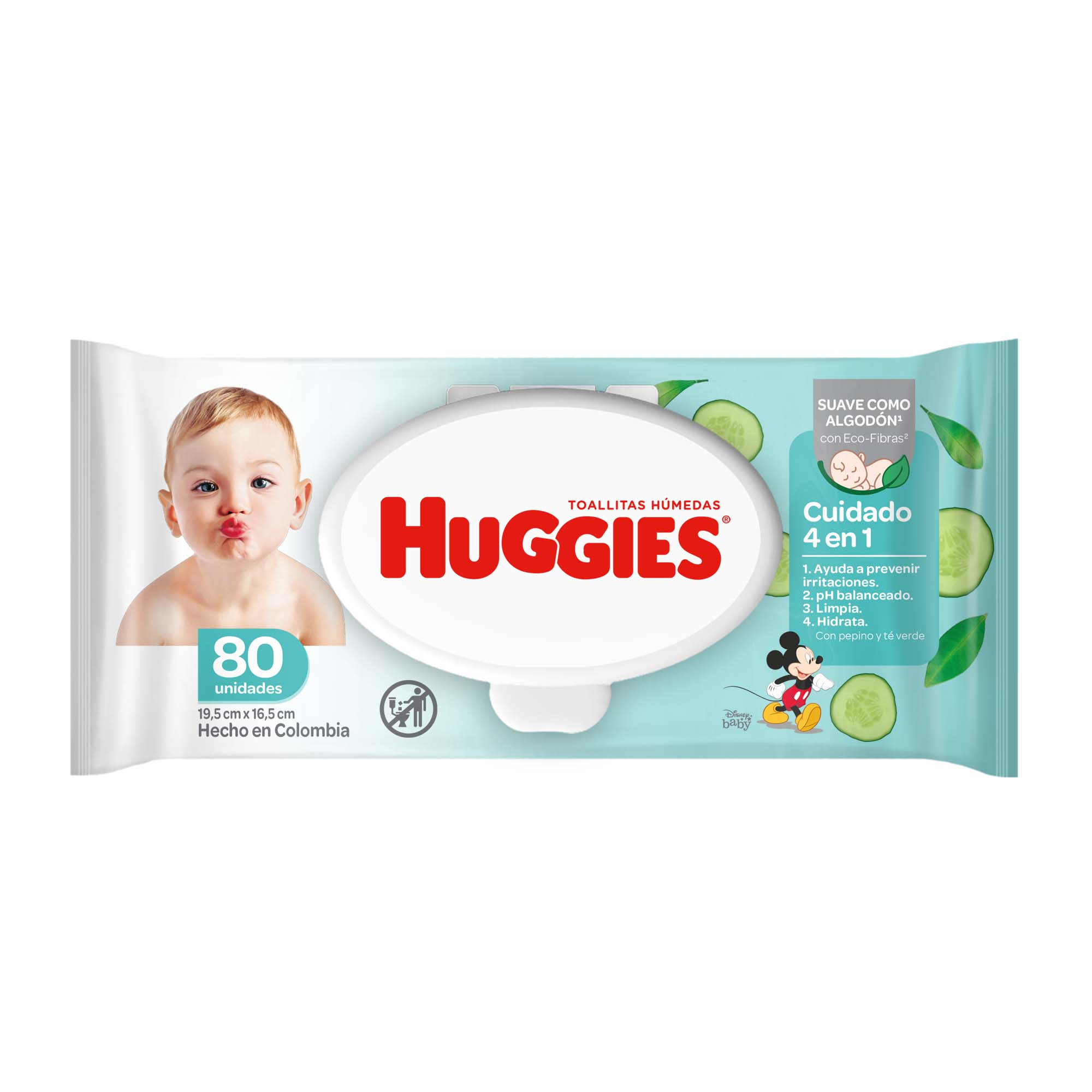 farmacia universal huggies cuidado 4 en 1 toallitas húmedas x 80 unidades